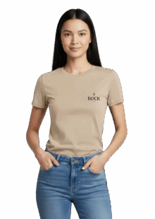 Bock MY TEAM slim fit bézs női póló