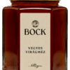 Jar of mixed floral honey labeled Bock Vegyes Virágméz with a beige label and gold lid