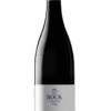 Bottle of red wine with red foil capsule and white label reading 'BOCK Kadarka' and signature detail (product image).
